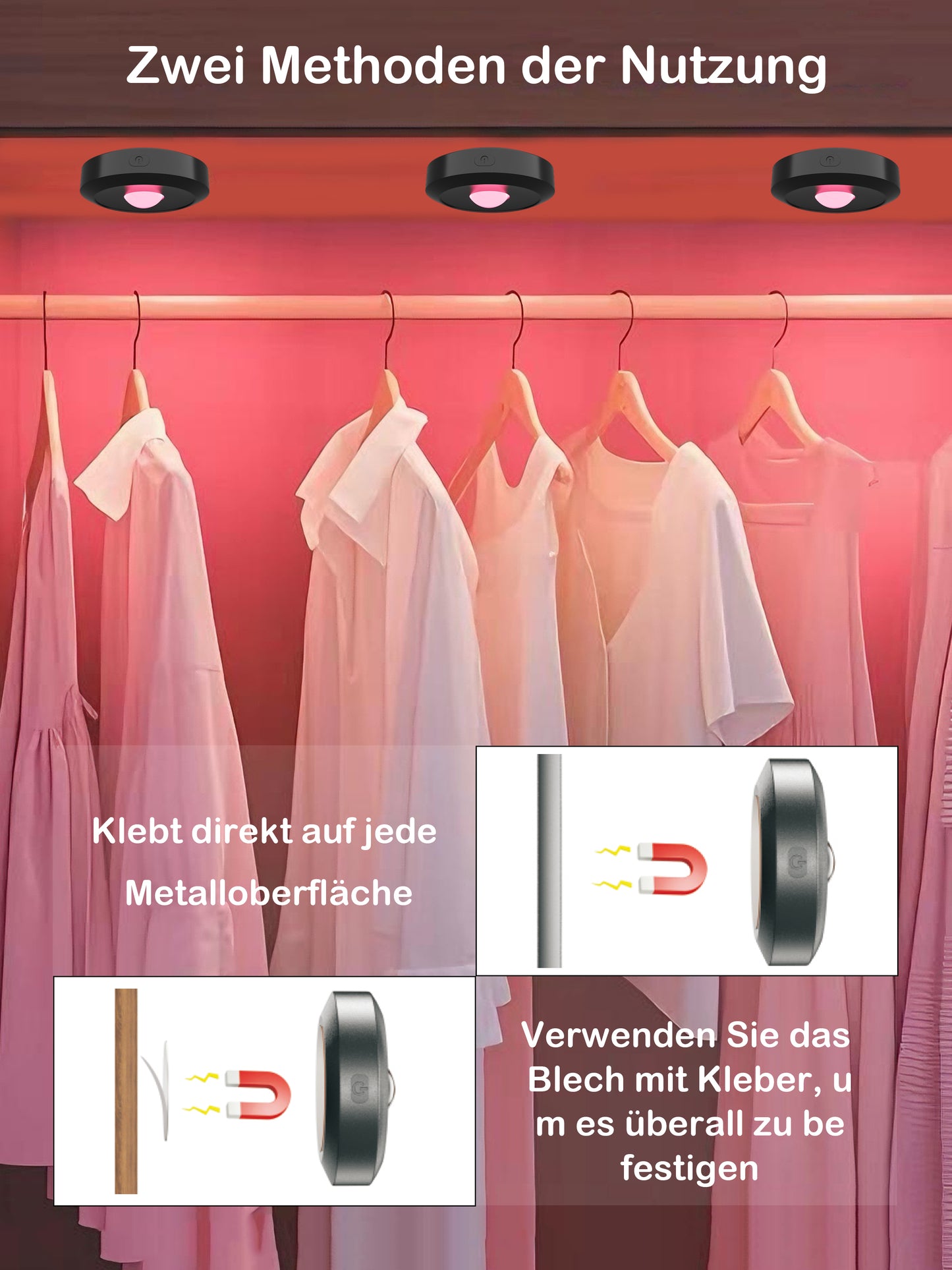 ERSDGG 6 Pack Zum Mini Spot LED Puck Lights - 1500mAh Rechargeable Battery, 12 Colour Lights, dimmable & timed Cabinet Lighting with Remote Control, 3 Lights Modes, Long Battery Life